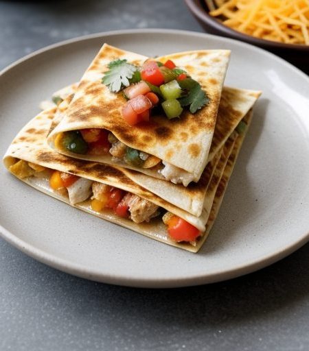Chicken & Chili Quesadillas With Fresh Tomato Salsa^ recipe image
